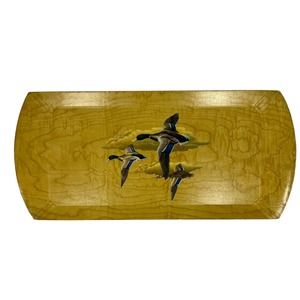 Hasko Trays Wood Veneer Covered With Lithograph Paper Duck Scene